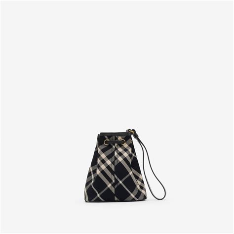 burberry drawcord check pouch|Check Drawstring Pouch in Black/calico .